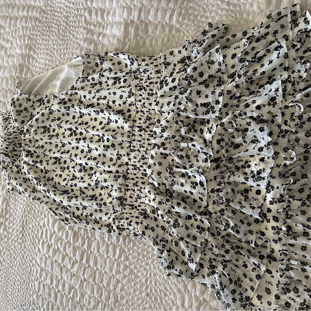 Express Black and White Floral Dress